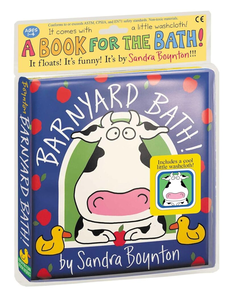 Image of book cover -- A Book for the Bath!: Barnyard Bath! by Sandra Boynton.